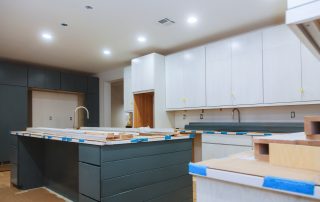 cabinet coating service Berthoud kitchen cabinet refinishing in progress